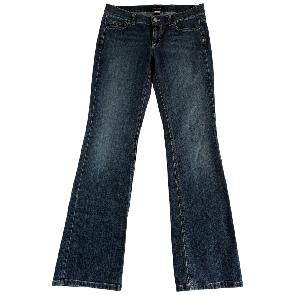 White House Black‎ Market Noir Bootleg Jeans Womens 6 Blue Denim Stretch Casual